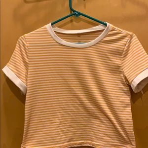 Orange and white striped crop top. Nice quality.